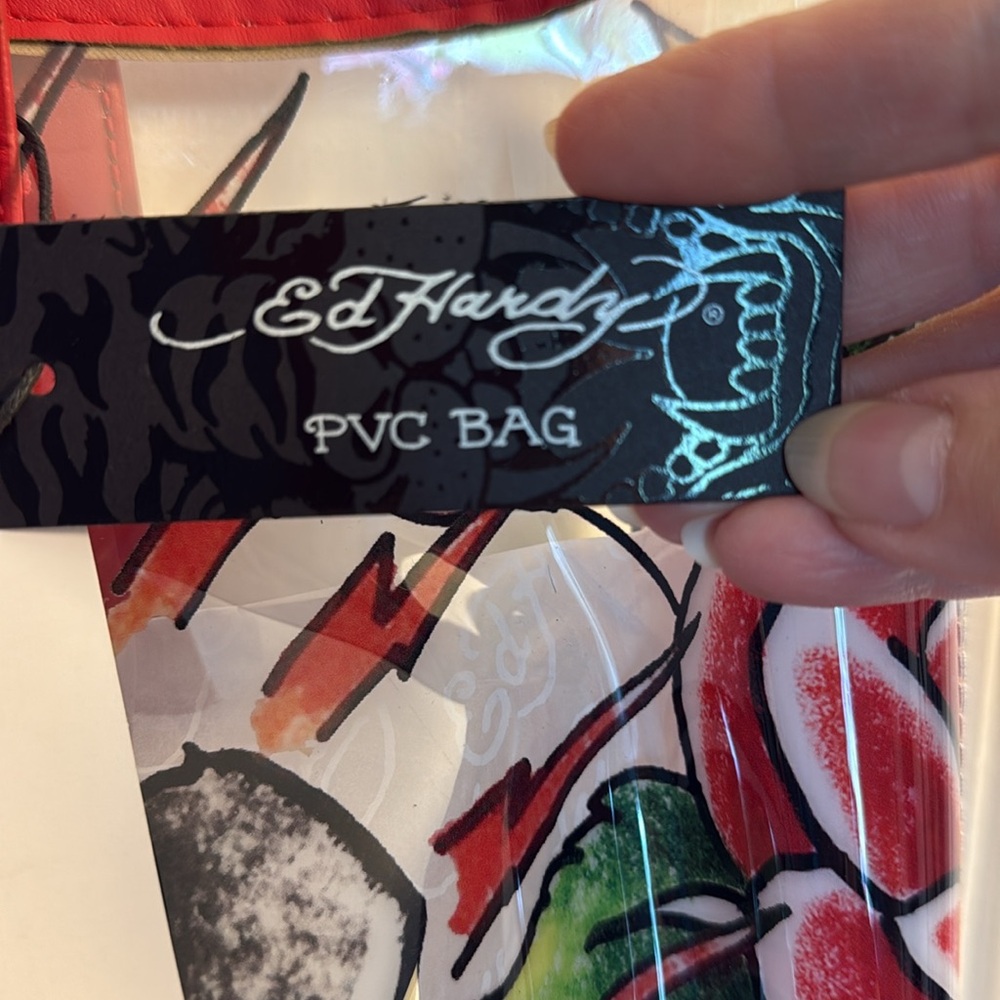 Ed Hardy Red Artistic Tote Bag - Picture 2 of 4